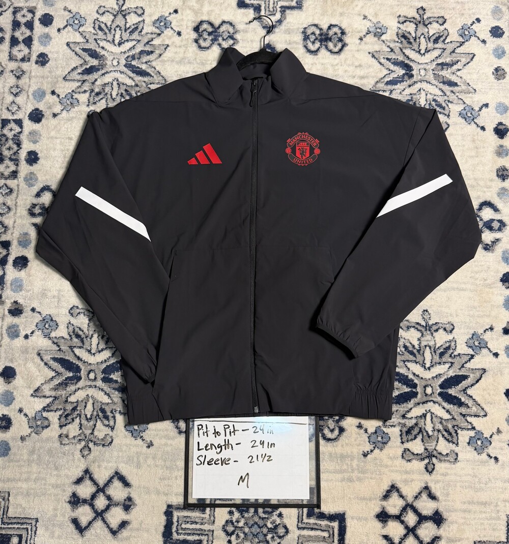 Adidas Manchester United Anthem Jacket Medium Black Full Zip
